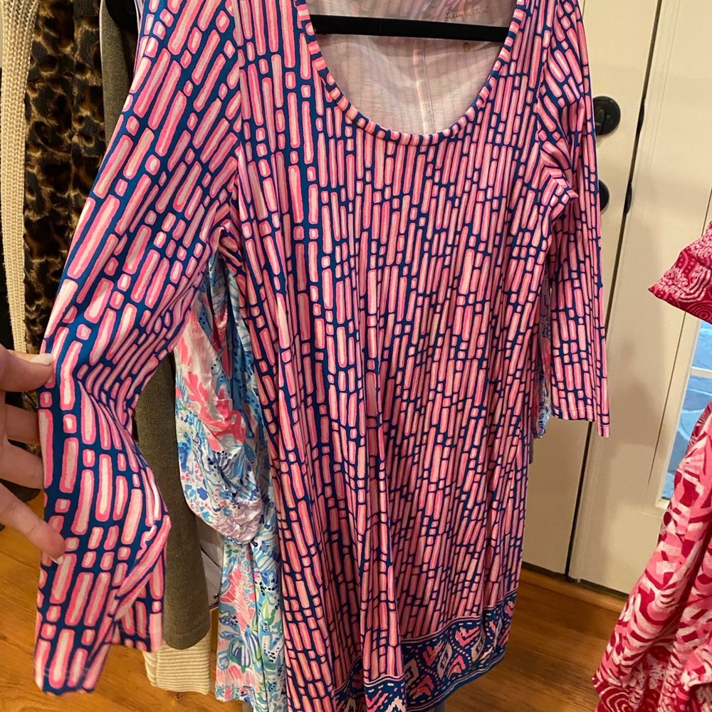 Lilly Pulitzer Vibrant Pink and Blue Dress